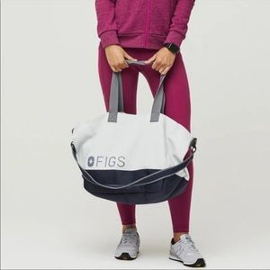- Figs laminated tote in ice grey brand new